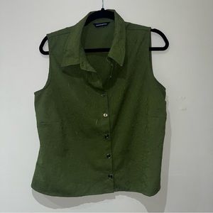 Early 2000’s Olive green Penningtons textured sleeveless top